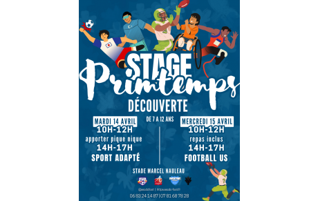 STAGE JEUNES - VACANCES d'AVRIL